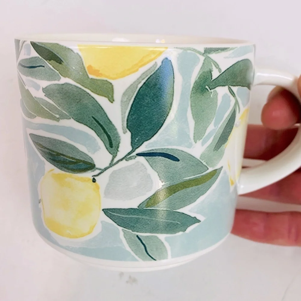 Pottery Barn Rebecca Atwood Lemon Stoneware Mug 13oz